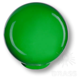 626VE Ручка кнопка детская коллекция , выполнена в форме шара, цвет зеленый глянцевый